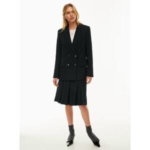 Aritzia Wilfred Black Destiny Classic Fit Double Breasted Crepe Blazer Size 4